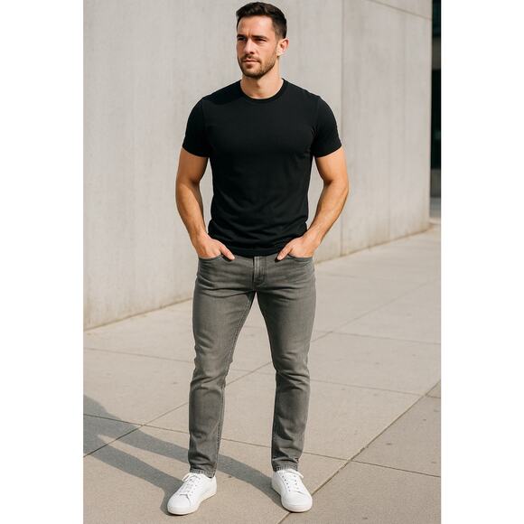 Barbell Apparel Jeans Men’s 30 Gray Athletic Fit Stretch Denim Pants - Picture 1 of 14